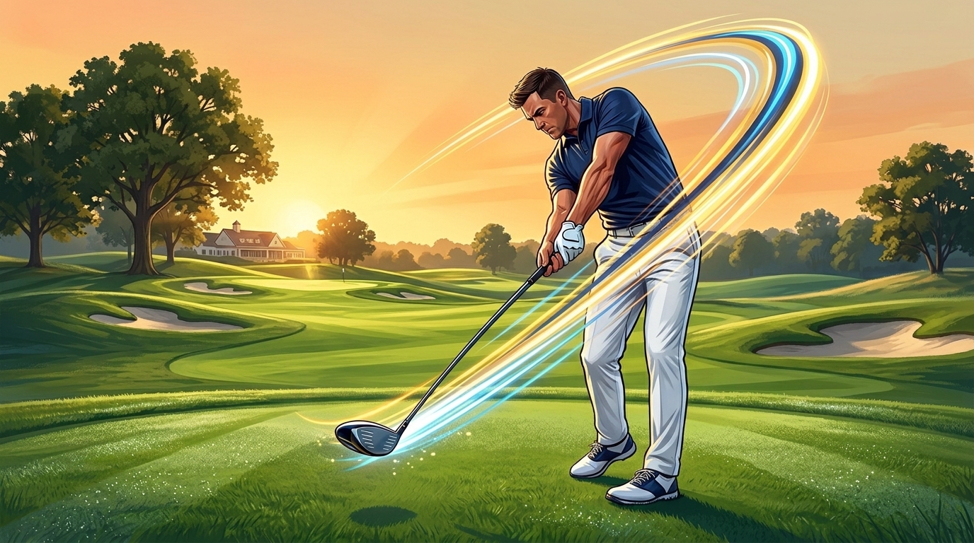 PGA golfer shallowing the club into the inside slot during downswing